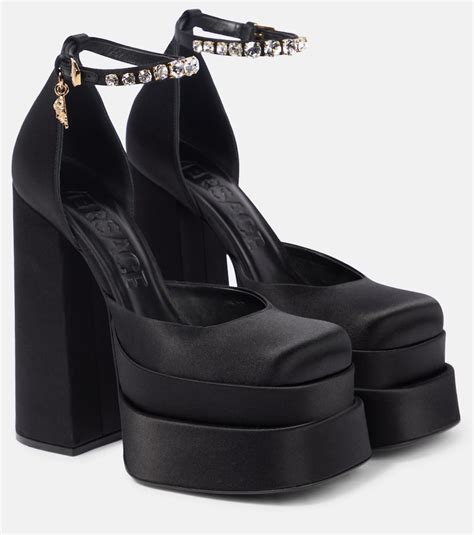 versace medusa head charm satin platform pumps|versace medusa aevitas.